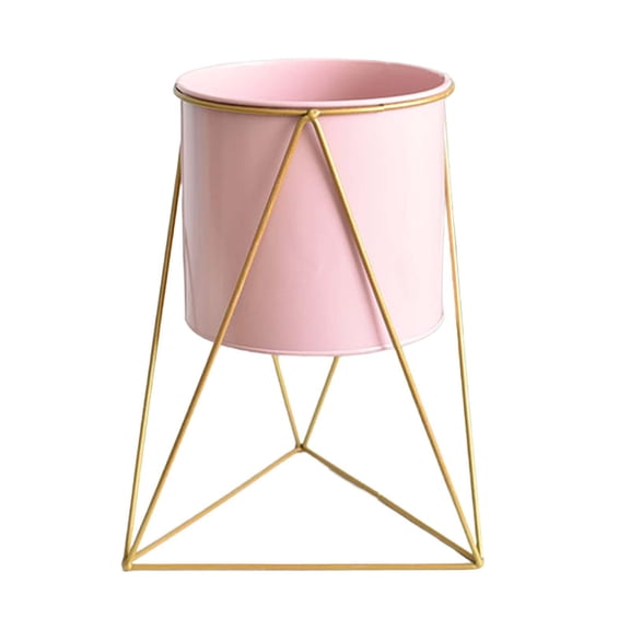 Gazechimp Iron Flower Pot Holder Easy to Install Round Artistic Display Stand Plant Bucket Large