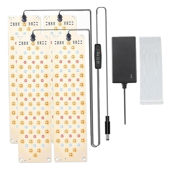 Gazechimp LED Grow Light Dimmable 20W 3/9/12H Plant Growing Lamp for Bloom Flowers Veg 4 Panels Light
