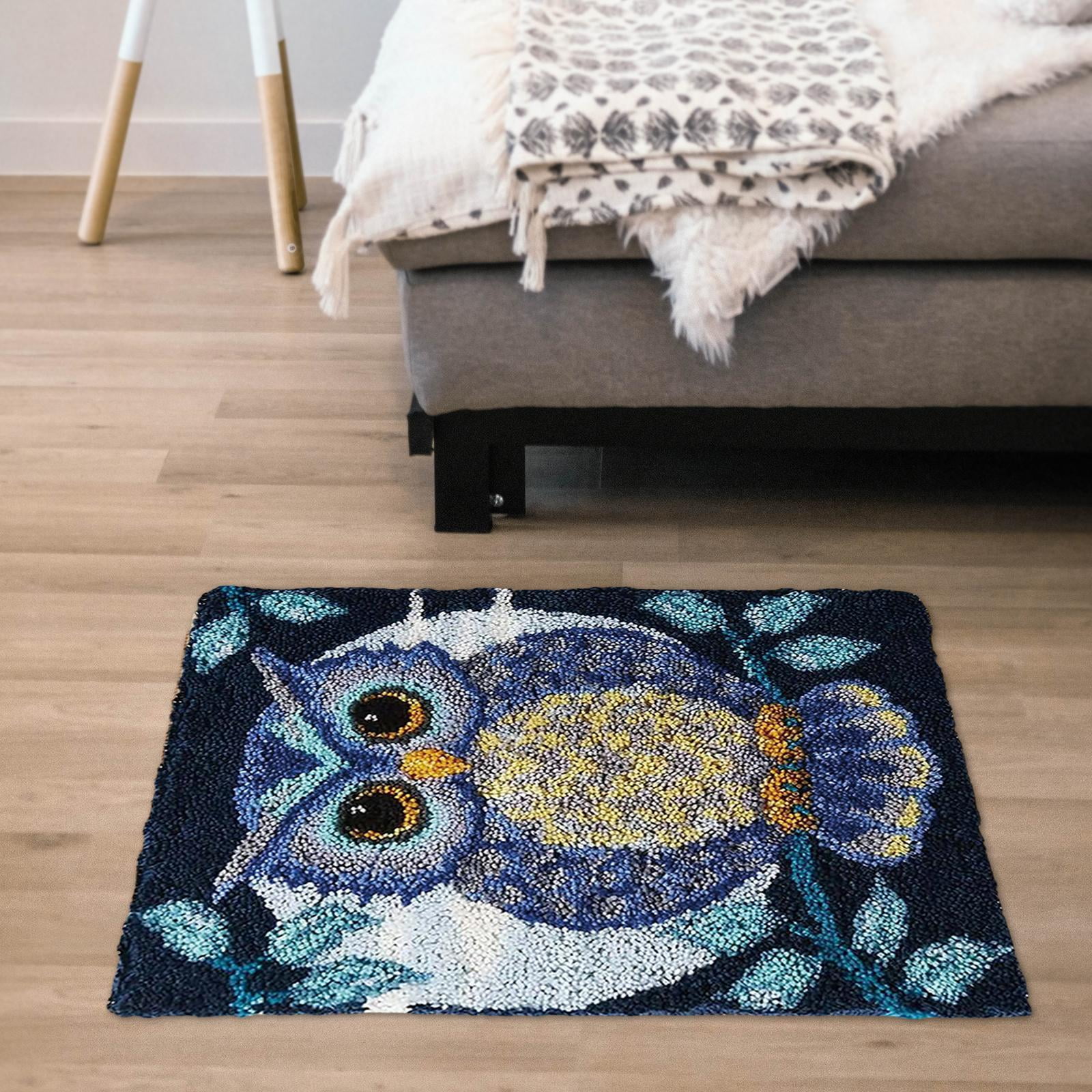 Carpet embroidery with printed pattern Leaf flowers Latch Hook Rugs Kits  for Adults Wool knots tapestry diy rug kit Hook mat