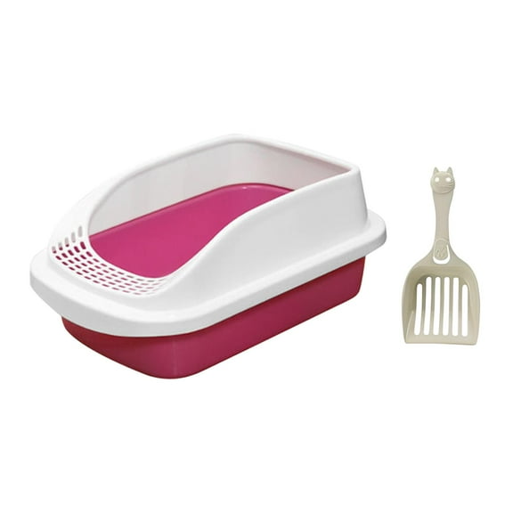 Gazechimp Litter Box for Indoor Cats,Rabbit Bunny Toilet Potty Trainer Corner Pet Pan for Small Animals,Pink