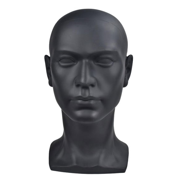 Gazechimp Male Mannequin Head Multifunctional Male Hair Model Head for Hat Headset Matt Black