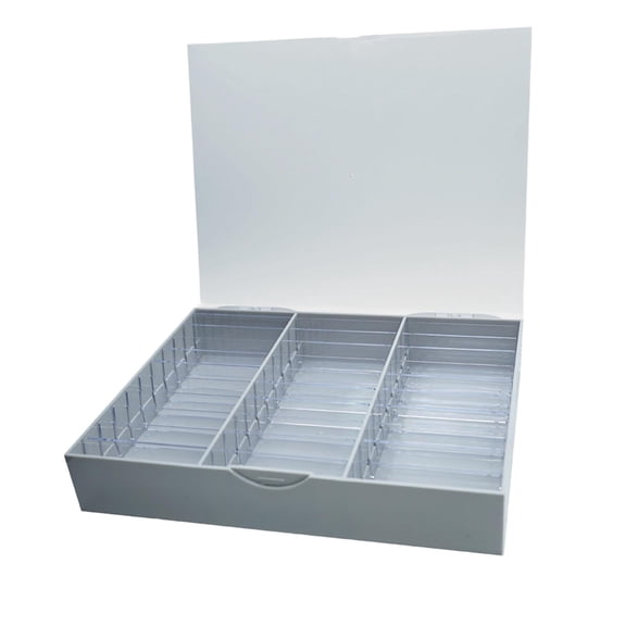 Gazechimp Nail Art Storage Case 30 Cells Nail Decoration Box for Nail Salon Nail False Gray