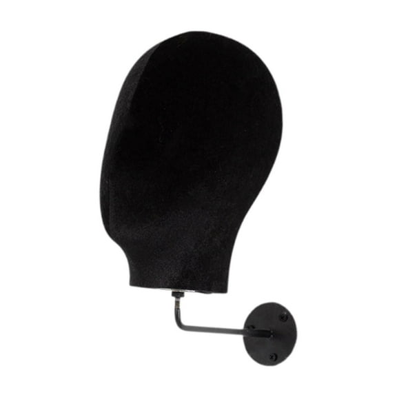 Gazechimp Wall Mount Mannequin Head Cap Hat Display Rack for Ornament Decoration Store Flannel Black