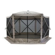 Gazelle G6 12x12ft 6 Side Pop Up Portable 8 Person Gazebo Tent, Desert Sand
