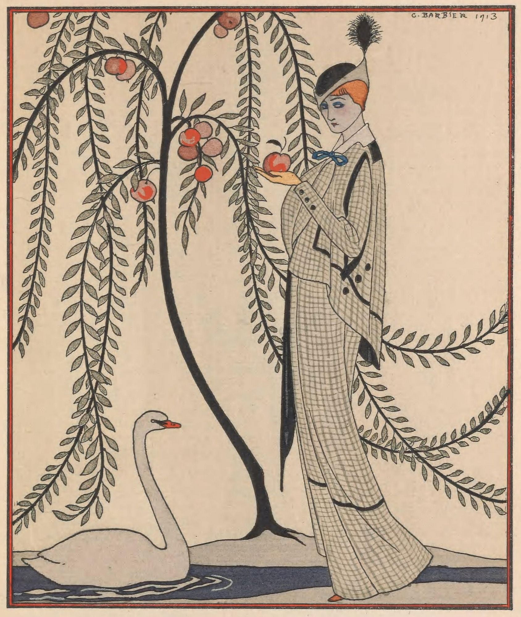 Gazette du Bon Ton 1913 Aux Jardin des Hesperides Canvas Art - George Barbier (18 x 24)