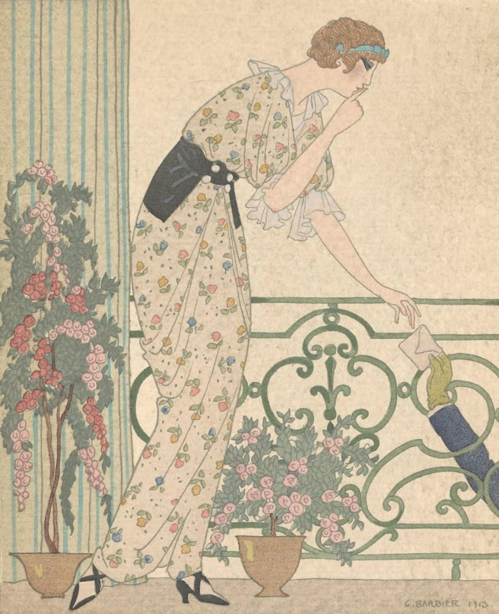 Gazette du Bon Ton 1913 Nen Dites Rien Canvas Art - George Barbier (18 x 24)