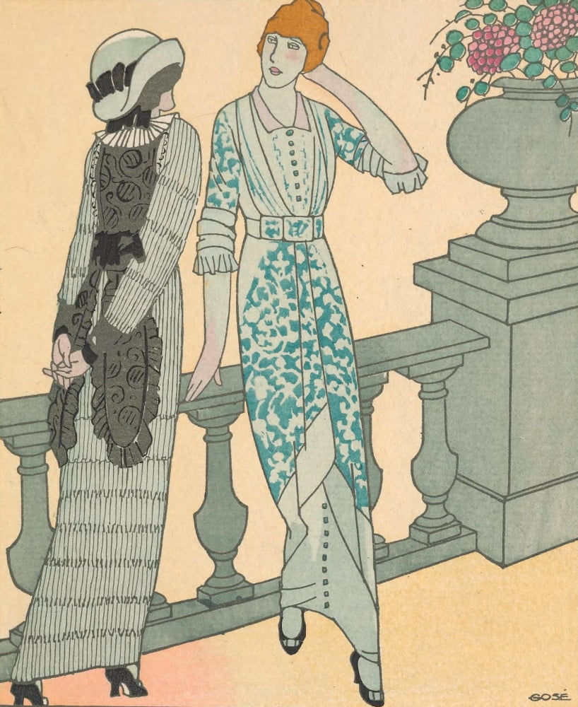 Gazette du Bon Ton 1913 Sur la Terrasse Canvas Art - Francisco Javier Gos (24 x 36)