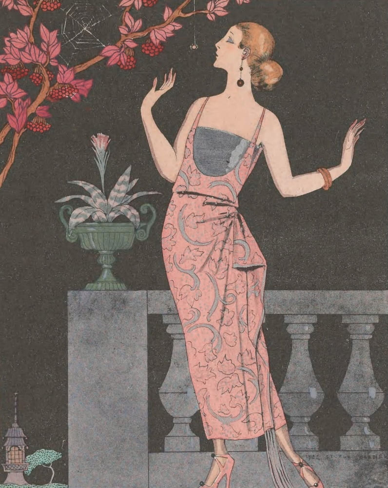 Gazette du Bon Ton 1922 Araignee du Soir Espoir Canvas Art - George Barbier (18 x 24)