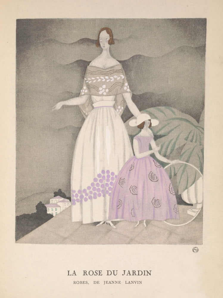 Gazette du Bon Ton 1922 La Rose du Jardin Canvas Art - Charles Martin (18 x 24)