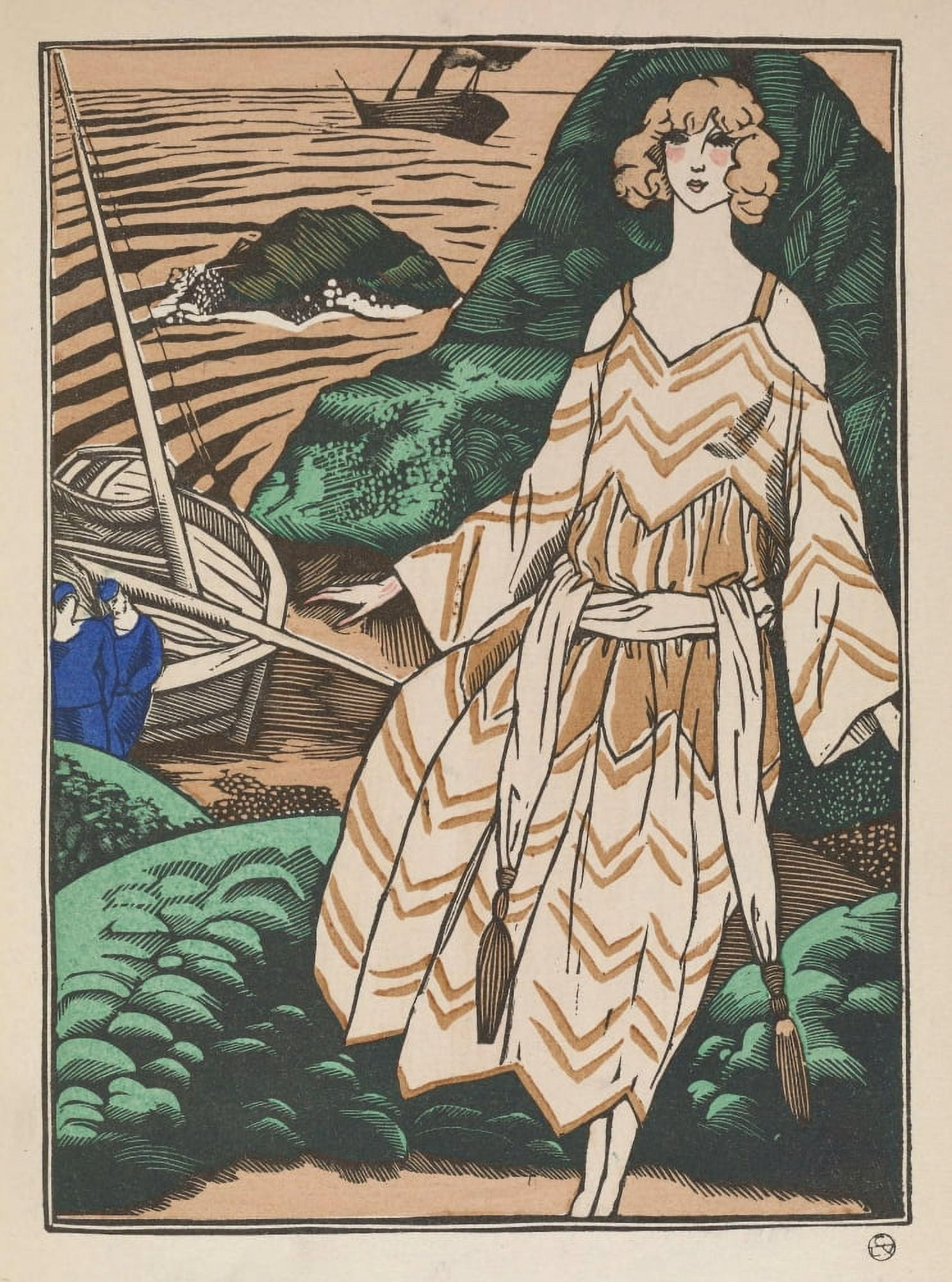 Gazette du Bon Ton 1922 Suzanne et le Pacifique Canvas Art - Fernand Simon (24 x 36)