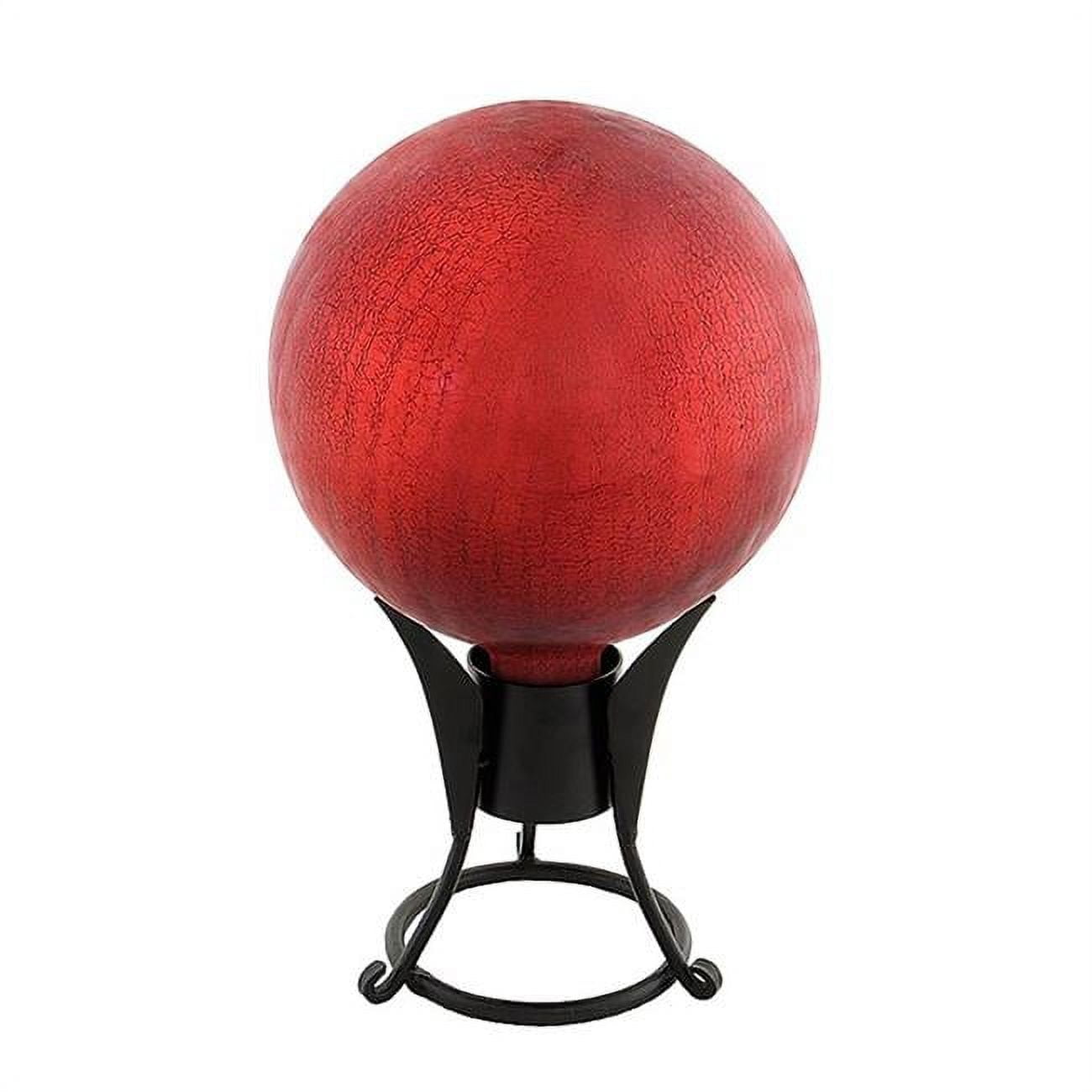 Mandarin Crackle Blown Glass 12" Halloween Gazing Globe