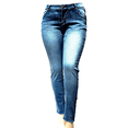 thumbnail image 1 of Gazoz Women's Plus Size Stretch Distressed Ripped Blue Skinny Denim Jeans Pants, 1 of 4
