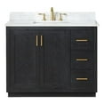 thumbnail image 1 of Gazsi 42" Wood Vanity in Black Oak with Composite Stone Top without Mirror, 1 of 14