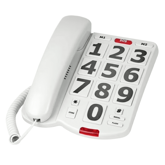 Gbaoneng Big Button Corded Phone for Seniors, Adjustable 110dB Ringer and 90dB Speaker Volume, One-Button Memory Dial, for People with Hearing and Vision Loss