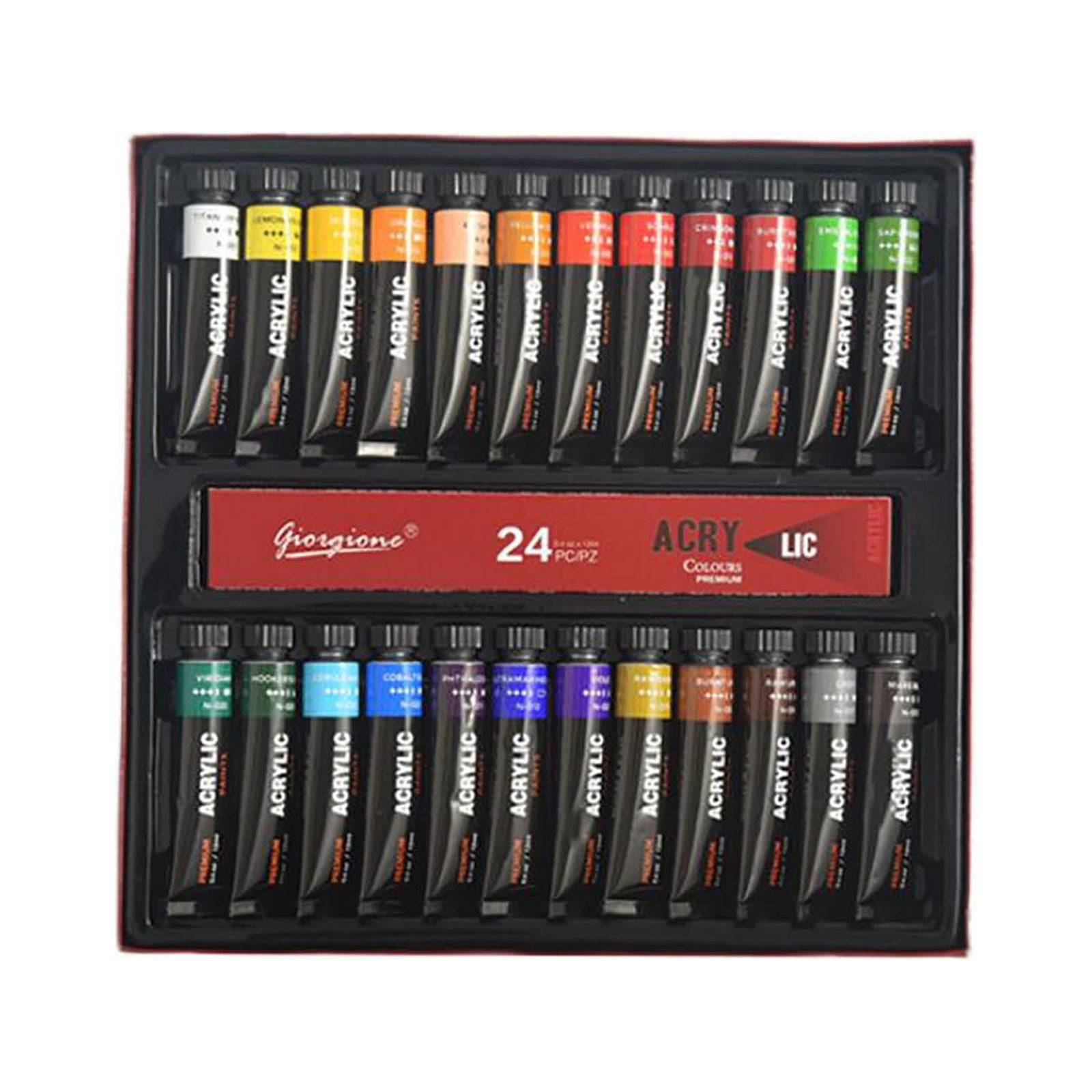 Gbayxj 1X24 Color Paint Set,Aluminum Giorgione Pipe 24 Color Paint ...