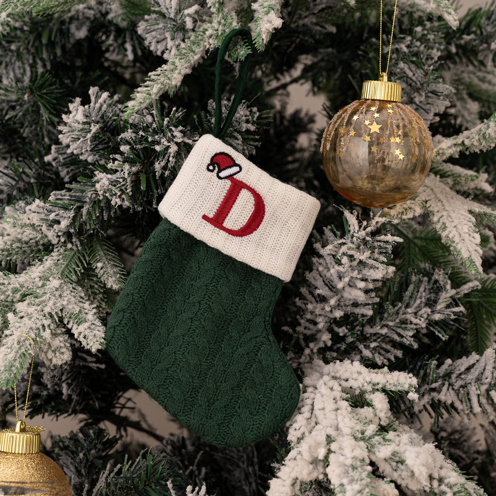 Gbayxj Christmas Stockings With Initials Large Embroidered Letter Knit