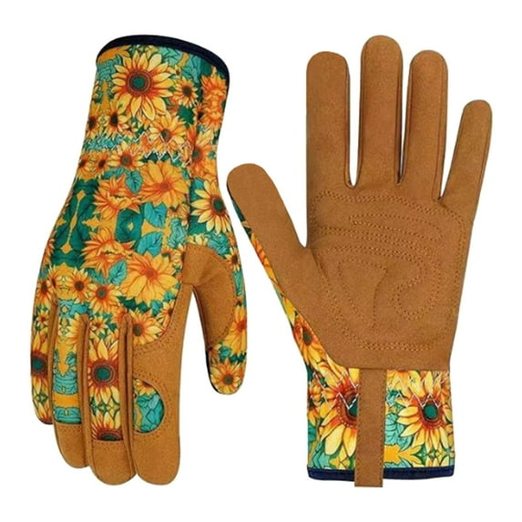 Gbayxj Stylish D Leather Gardening Gloves for Women - Thorn Resistant, Protective, Perfect for Outdoor Work and Weeding