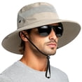 thumbnail image 1 of Gbobgt Unisex Wide Brim Mesh Sun Hat Uv Resistant Breathable Lightweight for Fishing Beach Outdoor Activities Khaki, 1 of 5