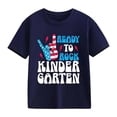 thumbnail image 1 of Gbsyewxs Baby Boys T-Shirts Short Sleeve Letter Graphic Tshirts For Boys Crew Neck Casual Children Tees Size 3-4 Years Navy, 1 of 6