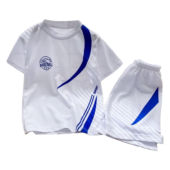 Gbsyewxs Boys Outfits Sets 2 Piece Crew Neck Short Sleeve Tops And Shorts Print Sportswear Summer Toddler Outfits White Size 18-24 Months
