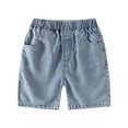 thumbnail image 1 of Gbsyewxs Boys Shorts Elastic Waist Solid Color With Pockets Breathable Summer Toddler Boys Shorts Sky Blue Size 18-24 Months, 1 of 6