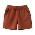 thumbnail image 1 of Gbsyewxs Boys Shorts Solid Color Pull On ​Elastic Waist Drawstring Casual Summer Toddler Boys Shorts Brown Size 1-2 Years, 1 of 6