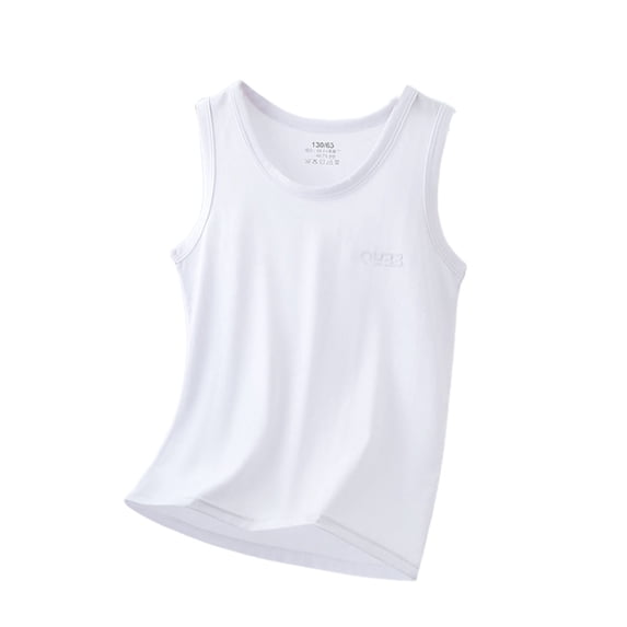 Gbsyewxs Boys Tshirts Crew Neck Sleeveless Solid Color Casual Summer Shirts For Kids White Size 4-5 Years