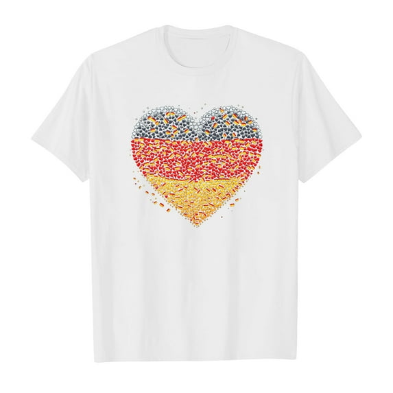 Gbsyewxs Childrens Shirts Crew Neck Short Sleeve Heart Print Fashion Summer Toddler Girls Outfits White Size 8-9 Years