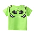 thumbnail image 1 of Gbsyewxs Childrens Shirts Crew Neck Short Sleeve Panda Print Casual Summer Toddler Boys Girls Outfits Green Size 3-4 Years, 1 of 5