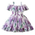 thumbnail image 1 of Gbsyewxs Dress For Girls Strappy Sleeveless Floral Print Tutu Layered Ruffle Elegant Summer Kids Dresses White Size 3-4 Years, 1 of 3