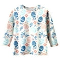 thumbnail image 1 of Gbsyewxs Easter Girls Shirts Crew Neck Short Sleeve Egg Floral Print Spring Casual Toddler T Shirts White Size 3-4 Years, 1 of 5