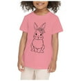 thumbnail image 1 of Gbsyewxs Easter Tops For Girls Short Sleeve Crew Neck Bunny Print Spring Casual Kids Tees Pink Size 6-7 Years, 1 of 4