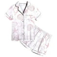 thumbnail image 1 of Gbsyewxs Girls Outfits 2 Piece Short Sleeve Lapel Ocean Animal Print Tops And Shorts Set Nightwear Summer Girls Clothes Set White Size 6-7 Years, 1 of 4