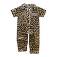 thumbnail image 1 of Gbsyewxs Girls Outfits Sets Lapel Short Sleeve Leopard Print Tops And Shorts Set 2 Piece Soft Summer Toddler Outfits Coffee Size 2-3 Years, 1 of 8