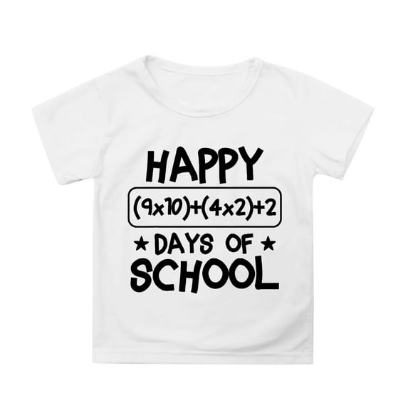 Gbsyewxs Girls Shirts Short Sleeve Crew Neck Letter Number Print Soft School Summer T Shirts For Kids White Size 12-13 Years