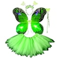 thumbnail image 1 of Gbsyewxs Girls Skirt Tutu Tulle Princess Girl Skirts With Butterfly Wing Headband Solid Color Carnival Performance Festival Skirt For Girls Green, 1 of 5