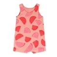 thumbnail image 1 of Gbsyewxs Jumpsuit For Girls Crew Neck Sleeveless Printed Romper Soft Summer Kids Onesie Orange Size 18-24 Months, 1 of 3