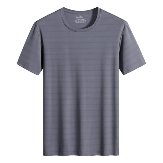 Gbsyewxs Mens Shirts Crew Neck Short Sleeve Solid Color Breathable Summer Shirts For Men Grey