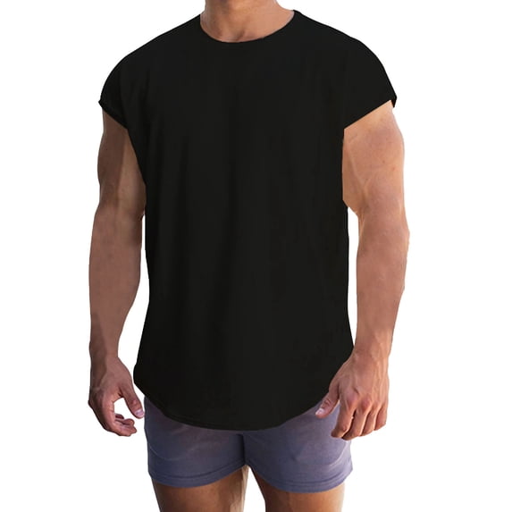 Gbsyewxs Mens Shirts Short Sleeve Crew Neck Solid Color Fashion Summer Shirts For Men Black