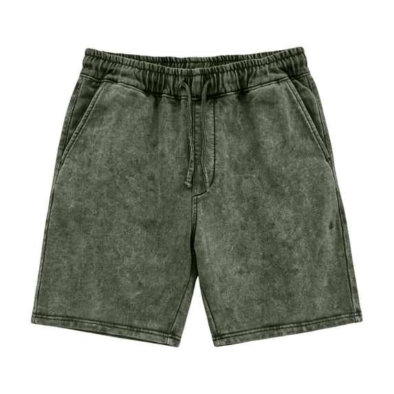 Gbsyewxs Mens Shorts Solid Color Elastic Waist Drawstring Loose Summer Denim Shorts For Men Army Green