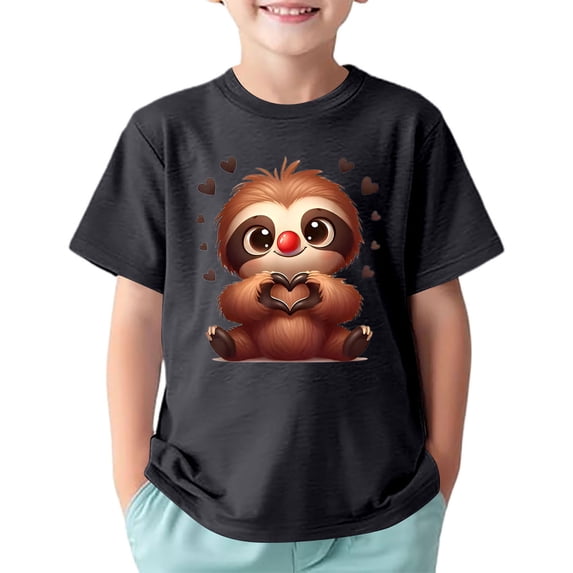 Gbsyewxs Shirts For Girls Crew Neck Short Sleeve Cartoon Animal Print Fashion Summer Toddler Girls Tees Black Size 4-5 Years