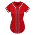 thumbnail image 1 of Gbsyewxs Shirts For Women Crew Neck Short Sleeve Patchwork Baseball Soft Summer Womens T Shirt Red, 1 of 5