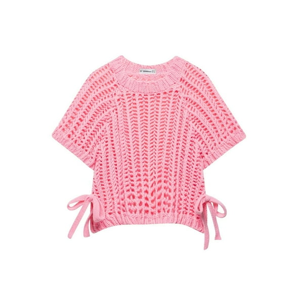 Gbsyewxs Shirts For Women Crew Neck Short Sleeve Solid Color Knit With Side Bow Casual Summer Womens T Shirt Red