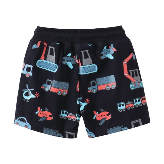 Gbsyewxs Shorts For Boys Car Print Pull On Elastic Waist Drawstring Casual Summer Boys Shorts Black Size 18-24 Months