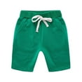 thumbnail image 1 of Gbsyewxs Shorts Girls Elastic Waist Solid Color Pull On Drawstring Casual Summer Toddler Shorts Green Size 6-7 Years, 1 of 2