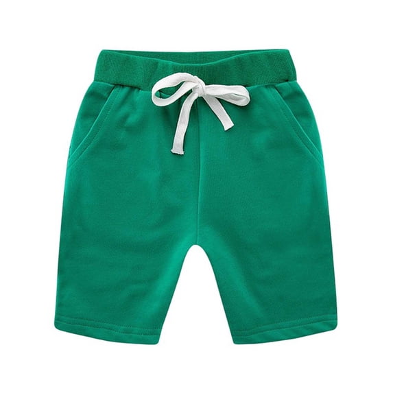 Gbsyewxs Shorts Girls Elastic Waist Solid Color Pull On Drawstring Casual Summer Toddler Shorts Green Size 6-7 Years