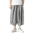thumbnail image 1 of Gbsyewxs Shorts Men Solid Color Elastic Waist Drawstring Wide Leg Casual Summer Shorts For Men Grey, 1 of 6