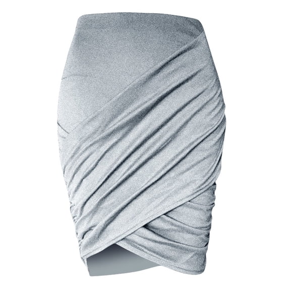 Gbsyewxs Skirts For Women High Waist Solid Color Pleated Soft Slim Summer Women'S Skirts Grey