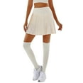 thumbnail image 1 of Gbsyewxs Skirts For Women Mini Skirt High Elastic Waist Solid Color Pleated Sports Tennis Skirt Lightweight Summer Women'S Skirts Beige, 1 of 4
