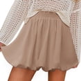 thumbnail image 1 of Gbsyewxs Skirts For Women Mini Skirt High Elastic Waist Solid Color Soft Elegant Summer Women'S Skirts Khaki, 1 of 5